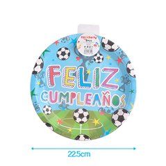 Platos 23cm 6pcs feliz cumpleaños fútbol