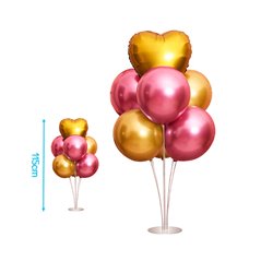 Set de globos con soporte 7pcs oro y rosa oro