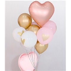 Set de globos rosa oro con corazón 10pcs