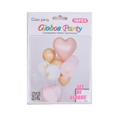 Set de globos rosa oro con corazón 10pcs