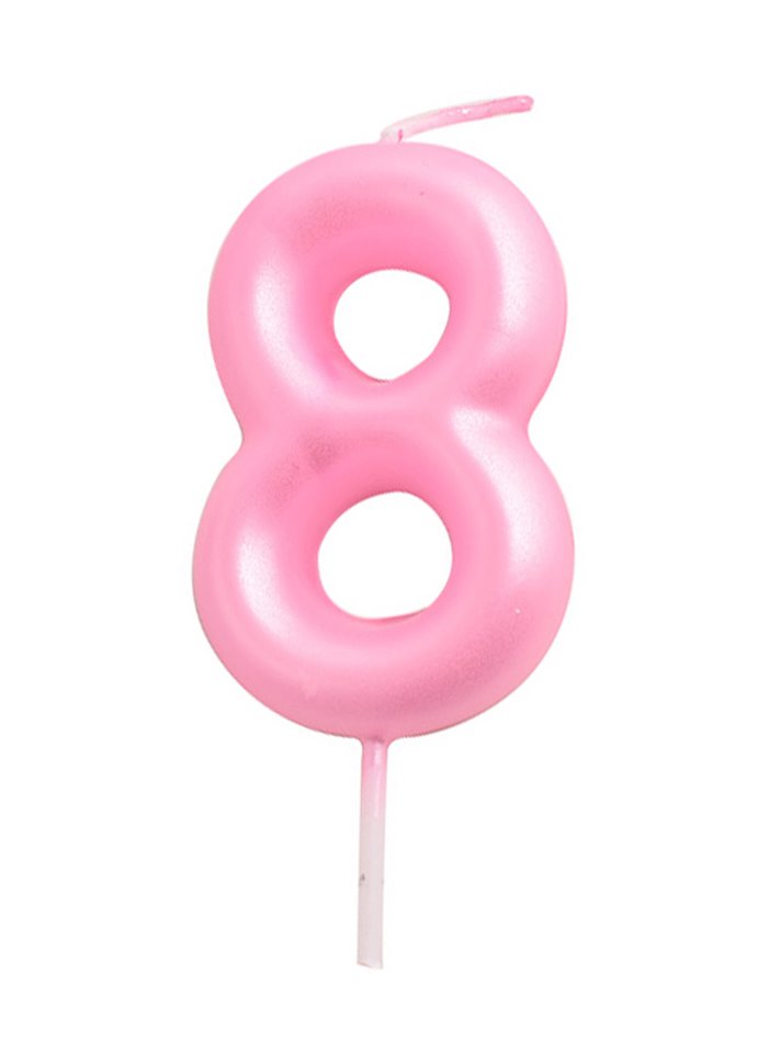 Vela cumpleaños Rosa Número  8