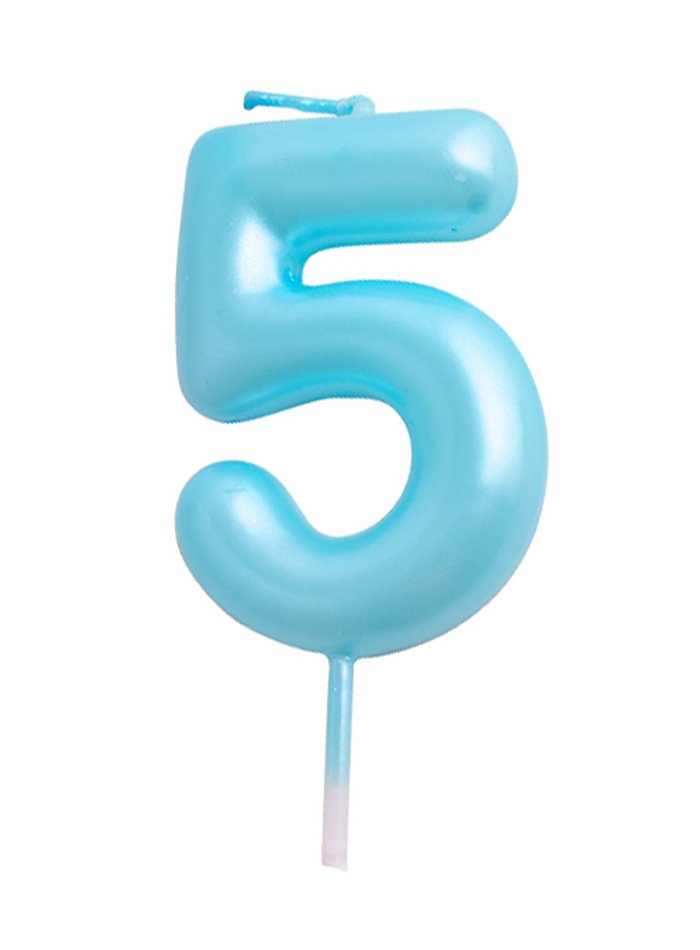 Vela cumpleaños Azul Número  5