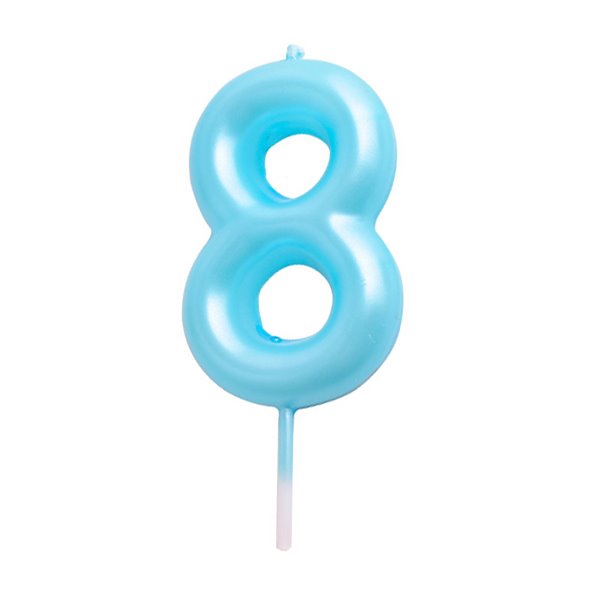 Vela cumpleaños Azul Número  8