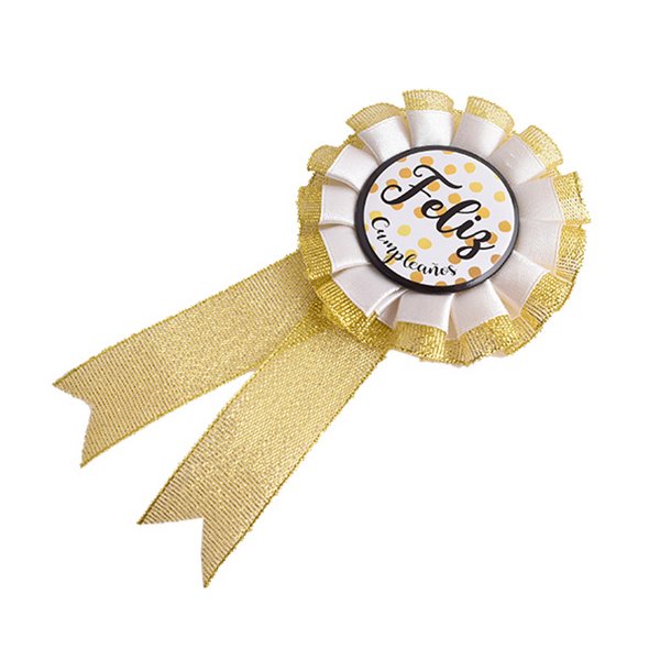 Medalla escarapela Oro Feliz Cumpleaños